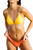 CUPSHE Womens Triangle Bikinis Set V_Neck Top High Leg Bottom_ M YellowOrange