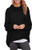 ZANZEA Womens Batwing Sleeve Turtleneck Loose Oversized Baggy Tops Off Shoulder Sweater Pullover Casual Tunic Blouse Sweatshirts Black XX_Large