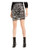 Bar III Womens Zebra Sequin Mini Skirt  L_ BlackSilver