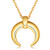 Moon Necklace 18K Gold Plated Sterling Silver Simple Crescent Moon Pendant Double Horn Necklace Fashion Delicate Jewelry for Women_ 18