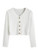SOLY HUX Womens V_Neck Button Front Long Sleeve Tee Ribbed Knit Crop Top White M