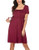Ekouaer Nightgown For Women Short Sleeve Loose Pajama Loungedress Cotton Casual Nightshirt With Button Front Wine Red_S