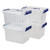 Farmoon 6 Quart Clear Storage Bin_ Small Plastic Stackable BoxCotainer with Lid and Blue Handle_ 4 Packs