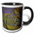 3dRose mug_56000_4"Monarch Caterpillar Plants" Two Tone Black Mug, 11 oz, Multicolor