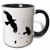 3dRose mug_78697_4 "A Murder of Crows- animal, bird, birds, crow, halloween, myth, mythological, mythology, silhouette" Two Tone Black Mug, 11 oz, Multicolor