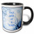 3dRose mug_80290_4 One Day At a Time on Colored Backgound Ceramic, 11 oz, Black/White
