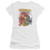 Trevco Fraggle Rock Group Hug Juniors Sheer Fitted T Shirt_ Medium White