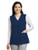 Marvella by White Cross Womens Button Front Solid Scrub Vest Large Navy