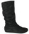 Wells Collection Womens  and  Girls Slouchy Wonda Boots Soft_ Black Pu_ Size 8_5