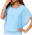 Neineiwu Womens Loose Casual Short Sleeve Chiffon Top T_Shirt Blouse  Light Blue 2XL