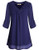 Miusey Office Tops for Women Juniors 2 in 1 Layered Chiffon Flowy Blouse Cuffed Sleeve Decorative Button Design Cross V Neck Shirts Woven Work to Wear