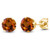 Gem Stone King 1_20 Ct Round Shape Orange Mystic Topaz Yellow Gold Plated Silver Stud Earrings  5MM