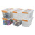 Farmoon 6 Quart Clear Storage Bin_ Small Plastic Stackable BoxCotainer with Lid and Orange Handle_ 6 Packs