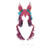 Spirit Blossom Ahri Cosplay Wig with Ears and Headwear_ 31 inches Long Curly Pink Blue Mixed Hair Spirit Blossom Ahri Cosplay Wig with Ears and Headwear_ 31 inches Long Curly Pink Blue Mixed Hair