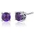 Scroll Design 1_50 Carats Amethyst Round Cut Stud Earrings Sterling Silver