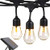 Brightech Ambience Pro _ Waterproof_ Solar Powered Outdoor String Lights _ 48 Ft Hanging Edison Bulbs Create Bistro Ambience On Your Patio _ Commercia