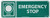 NMC GL305R Fire Sign Legend EMERGENCY STOP with Graphic 14 Length x 5 Height Glow Rigid Yellow on Green