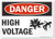 SmartSign Plastic Sign Legend Danger High Voltage with Graphic 10 high x 14 wide BlackRed on White