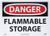 NMC D534AB OSHA Sign Legend DANGER - FLAMMABLE STORAGE 14 Length x 10 Height Aluminum BlackRed on White