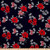 Fabric Merchants Rayon Challis Floral NavyCoral Fabric by the Yard