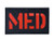 2x3_5 Inch Reflective MED Medic EMS EMT Patch Hook-Fastener Backing Black-Red