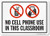 SmartSign No Cell Phone Use in This Classroom Label  10 x 14 Laminated Vinyl
