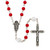 Red Bead Our Lady of Guadalupe Rosary 19 Inch