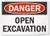 SmartSign - S-6735-PL-14 Danger - Open Excavation Sign  10 x 14 Plastic