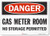 Smartsign U3-1530-RD-14X10Danger Gas Meter Room NO Storage Permitted Reflective Self-Adhesive Decal 14 x 10