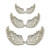 Calculs 3 Pair Sequin Patches Angel Wings Iron On Patches DIY Sequined Applique Wings Multi-Sized Gold