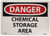 NMC D239RB OSHA Sign Legend DANGER - CHEMICAL STORAGE AREA 14 Length x 10 Height Rigid Plastic RedBlack on White