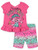 DreamWorks Trolls Poppy Little Girls French Terry Ruffled T-Shirt Shorts Set Pink 6X