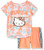 Hello Kitty Girls Sleeve Short Set NEON Coral 6X