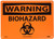 NMC W413RB OSHA Sign Legend WARNING - BIOHAZARD with Graphic 14 Length x 10 Height Rigid Plastic Black on Orange