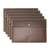 VANRA Poly File Folder Pockets File Jacket Plastic Envelope Flat Document Letter Organizer with Snap Button Closure A4 Letter Size Pack of 5 Brown