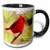 3dRose Red Cardinal - Two Tone Black Mug 11 oz Multicolor