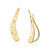 Ear Climber Crawler Cuff Earrings - 925 Sterling Silver Plated with 18K Yellow Gold