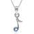 Silvershake Genuine Tanzanite 925 Sterling Silver Musical Note Pendant with 18 Inch Chain Necklace