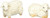 Appletree Design Barn Yard Lamb Salt and Pepper Set, 1-3/4-Inch