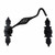 Wrought Iron Cabin Hook Cage Design Black Rustproof 6-12in Wide