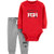 Carters 2-Piece Little Helper Bodysuit and Pants Set RedHero 3 Months