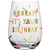 Creative Brands Slant Collections Stemless Wine Glass 20-Ounce Hooray Its Your Birthday