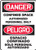 Accuform SBMCSP141VA Aluminum Spanish Bilingual Sign LegendDanger CONFINED Space Authorized Personnel ONLYPELIGRO ESPACIO CONFINADO Solo Personal AUTORIZADO 14 x 10 Width RedBlack on White