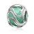 ABUN Radiant Heart Glass Charm 925 Sterling Silver Birthstone Love Charm for 3mm Snake Chain Bracelet Green