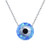Kaletine Round Evil Eye Necklace Sterling Silver Blue Synthetic Opal Pendant 925 Chain 162 Ext_Cable Chain