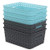 Joyeen Plastic Storage Bins Office Basket Grey Blue Baskets Set of 6