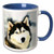 3dRose mug_517_6 Staring Siberian Husky, Blue, 11 oz
