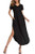 oten Women Casual Split Maxi Dress Short Sleeves V Neck Loose Pocket Long Dress S Black