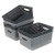 AnnkkyUS 6-Pack Grey Clear Plastic Weave Basket for Organizing Storage Bin