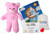 Make Your Own Stuffed Animal 16 Pink Patches Bear - No Sew - Kit with Cute Backpack!